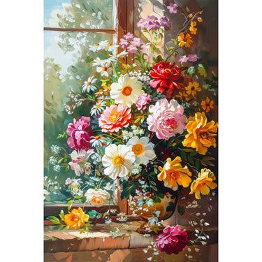 Still Life Canvas with Flowers
